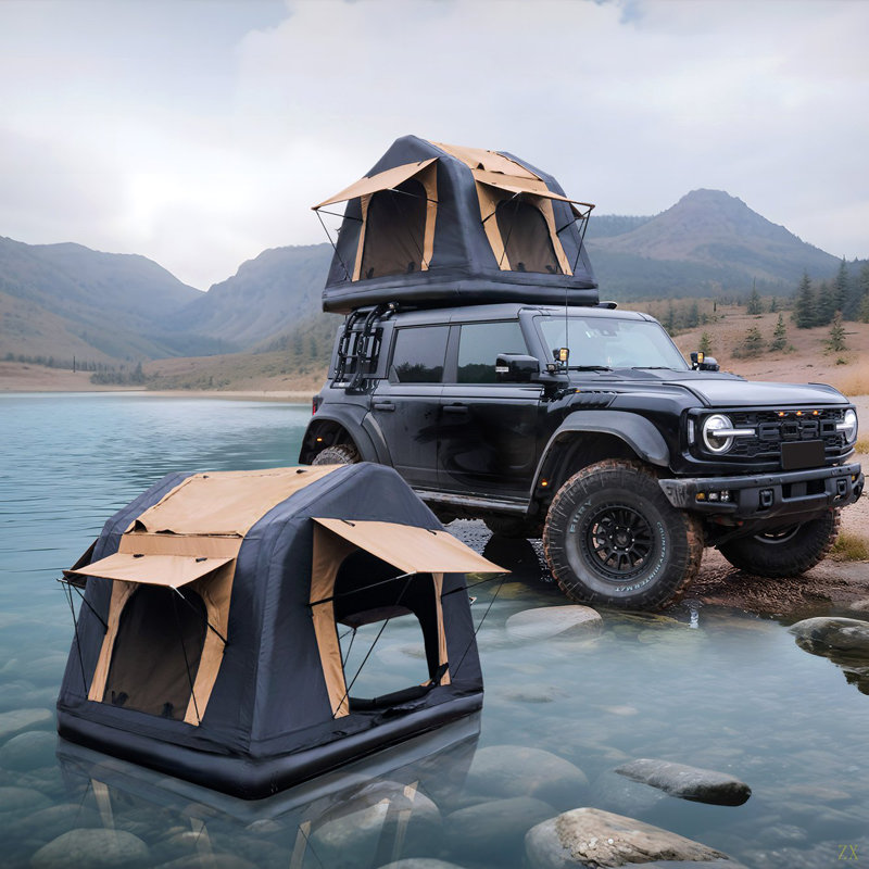 Tente gonflable avec échelle pour le camping (avec échelle, style deux tons)