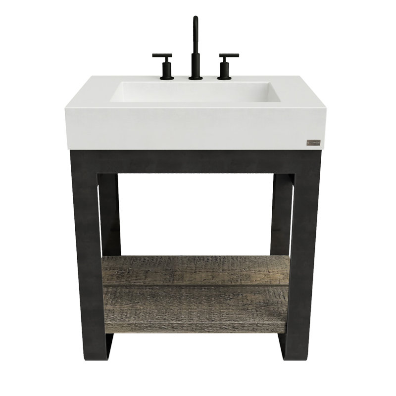 Outland 30'' W Single Vanity, Oil Rubbed Bronze, Widespread (3 Holes), Frost