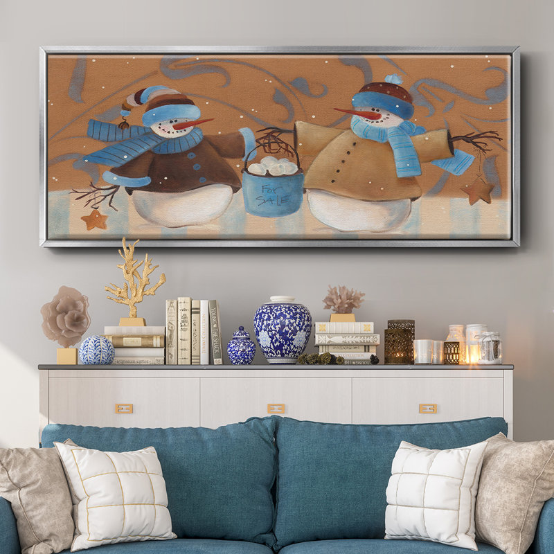Snowball Bucket- Framed Canvas