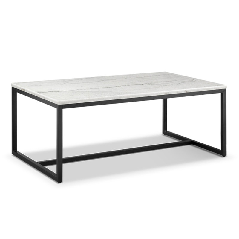 Rectangular Cocktail Table, White Top/Black Base