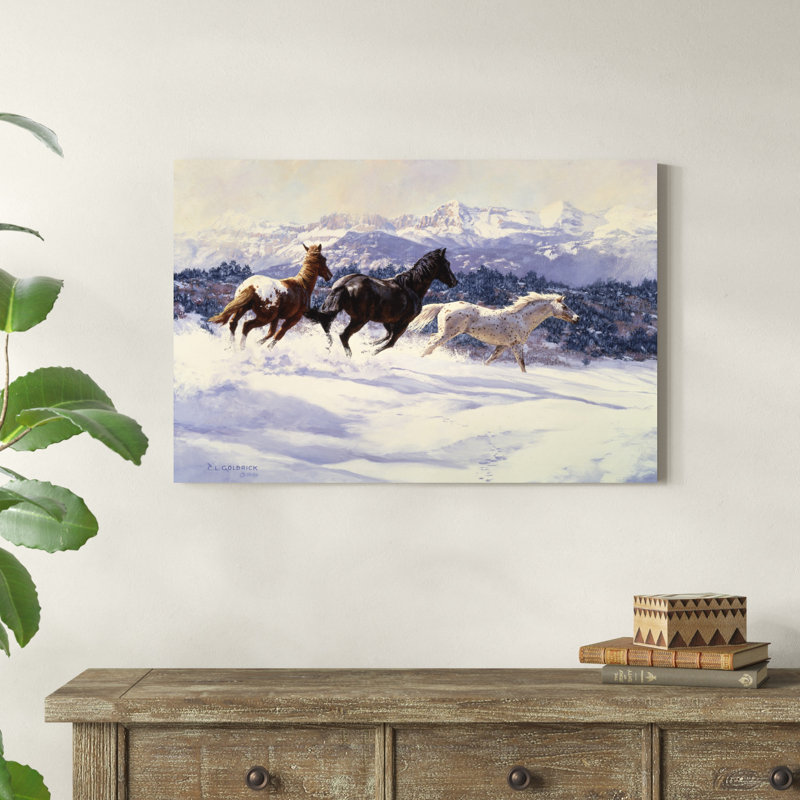 " Winter Spirits " by Claire Goldrick Painting Print, 24" H x 36" W x 1.25" D