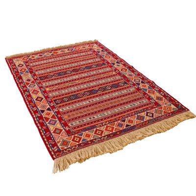 Tapis multicolore en laine nouvel âge 3 pi 6 po x 4 pi 11 po One-of-a-Kind