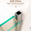 Porte de douche semi-pivotante l 32 po x L 72 po, réglage de la largeur de 1 po, système de centrage automatique en verre trempé réversible de 6 mm à gauche / droite, clignotant magnétique pour fermeture en douceur-129379730