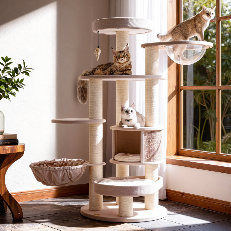 Très grand arbre à chat multi-niveaux pour chats d'intérieur et MaineCoon
