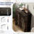2-Door Barn Door Shoe Cabinet Black Square Handle Black Oak 31.6 Inch