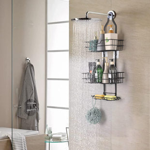 Étagère de douche & Étagères de rangement pour douches avec des crochets de  suspension