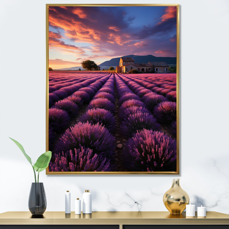 «French Provencal Lavender Fields II - France», reproduction d'art sur toile, H 44 po x l 34 po x P 1,5 po