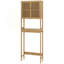 Armoire de rangement en bambou au-dessus de la toilette avec portes à lattes et tablette réglable