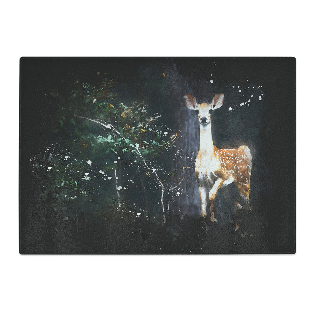 Tempered Glass Curious Fawn Chopping Board