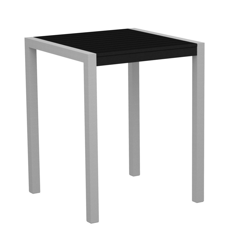Table de comptoir POLYWOOD MOD, Argent texturé, Noir, L 29,75 po x P 29,75 po