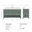 Meuble-lavabo simple 60 po ARIEL Magnolia en vert rétro avec comptoir en quartz blanc Carrara-1148892239-1151213888