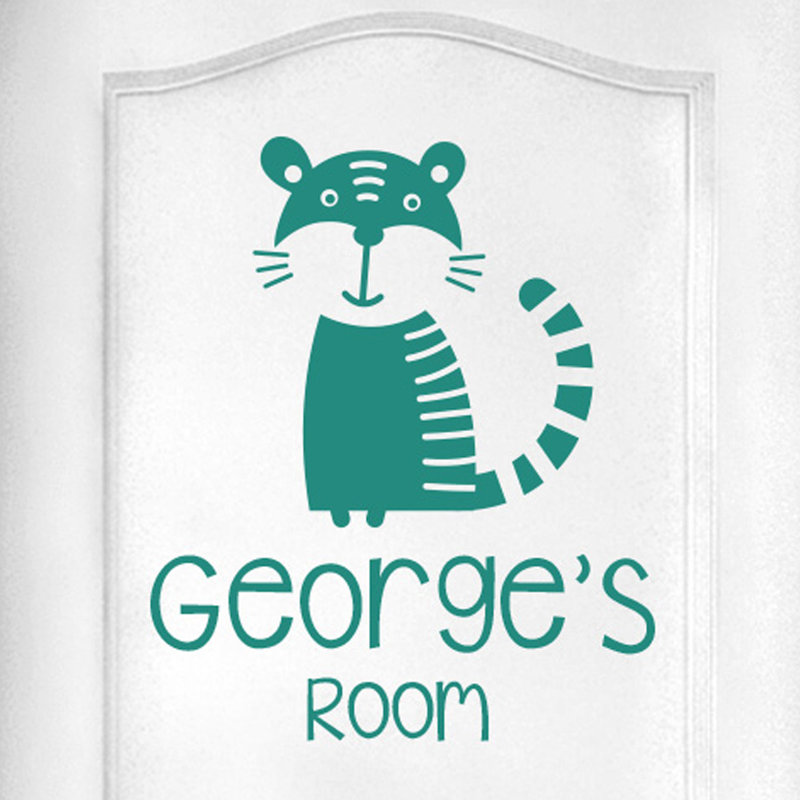 Animals Wall Decal, Aqua Green