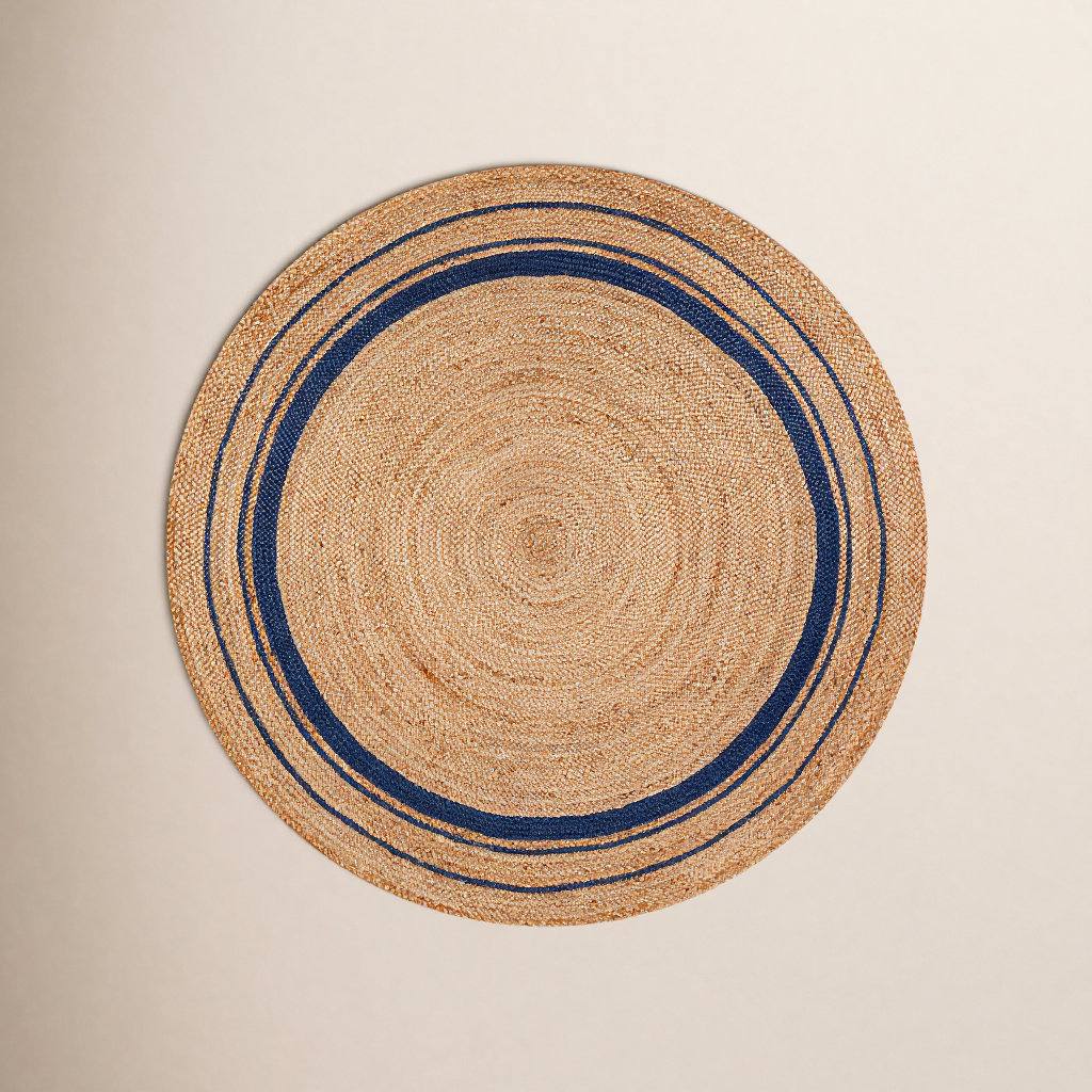 Hand-Braided Jute Rug, Round 8'