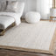 Tapis blanc cassé en jute tissé à la machine avec bordure Palermo-18100206