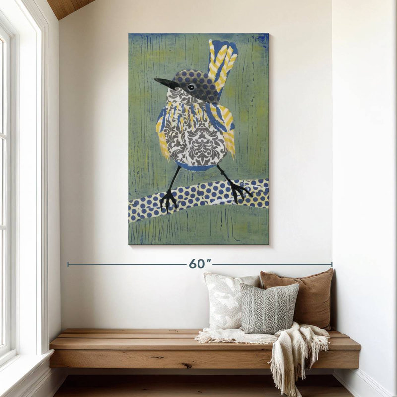 Patchwork Wren I, 48" H x 32" W
