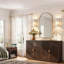 Buffet moderne avec portes arquées, armoires de rangement rétro avec tablettes réglables pour la cuisine et la salle à manger-129906992