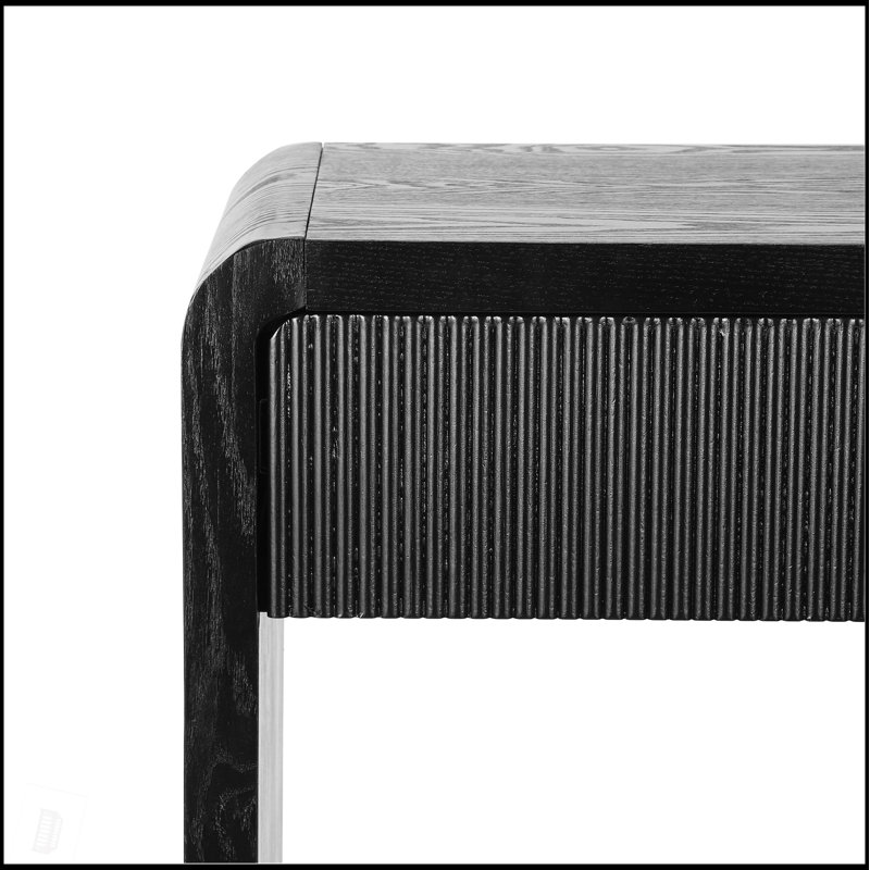 Console moderne à 3 tiroirs avec lattes verticales, conception à bords arrondis pour la décoration du vestibule et du couloir