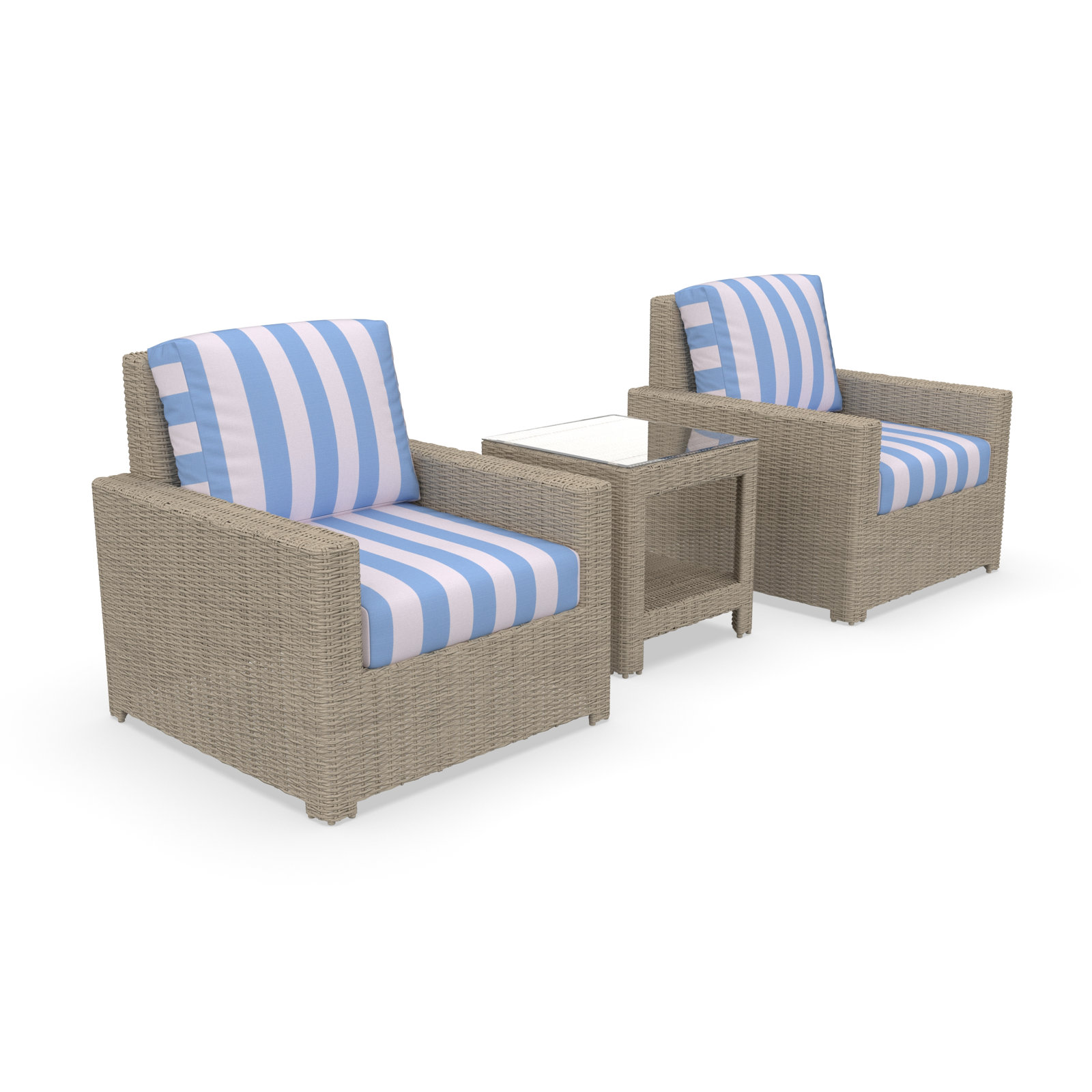 Henri 2-Person Sunbrella® Patio Seating Group, Refuge Ocean