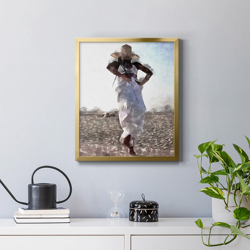«Her Dance I», toile encadrée de qualité supérieure - prête à être accrochée, Or, H 24 po x l 20 po
