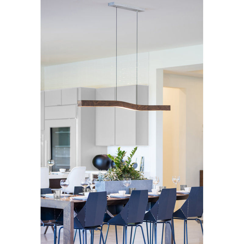 Camur 1 - Light LED Pendant, Dark Stained Walnut