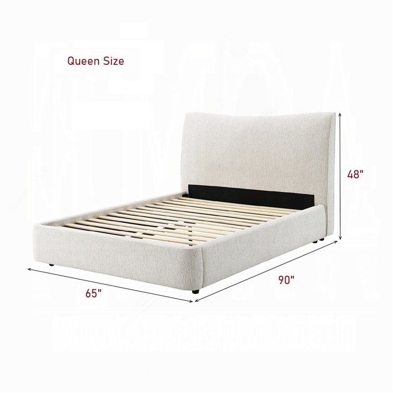 Mobilier de chambre à coucher contemporain contemporain en bois d'hévéa massif beige