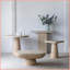 Table basse ovale crème et moderne pour le salon, 36 x 24 x 15 po, convient à tous les styles de décoration
