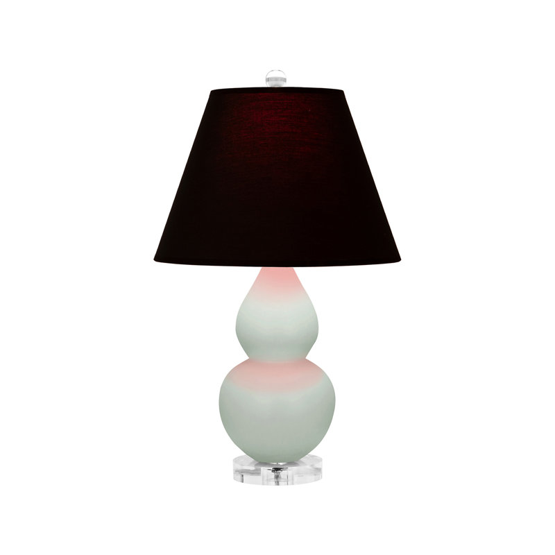 Petite lampe d'appoint à double gourde, Gris, Lavande / Bourgogne