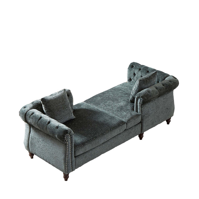 Chaise longue confortable Castanon avec un design élégant pour différentes pièces, Vert