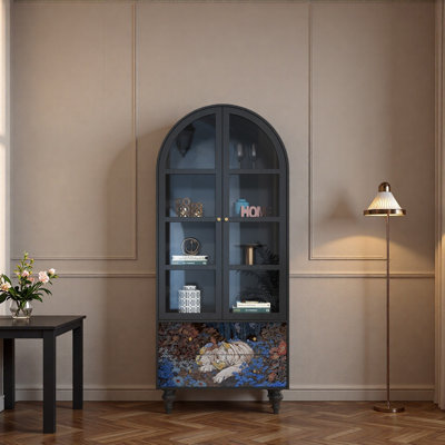 Vitrine en bois massif Vintage