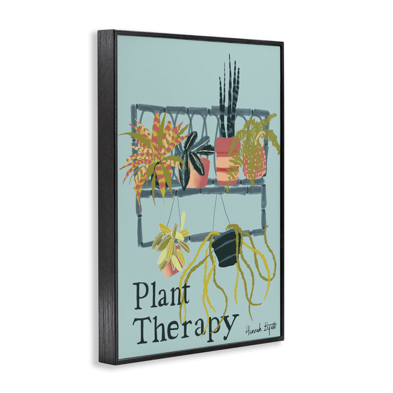  "Plant Therapapi", estampe numérique encadrée par Hannah Byatt, Giclée encadrée noir minuit, H 24 po x l 16 po