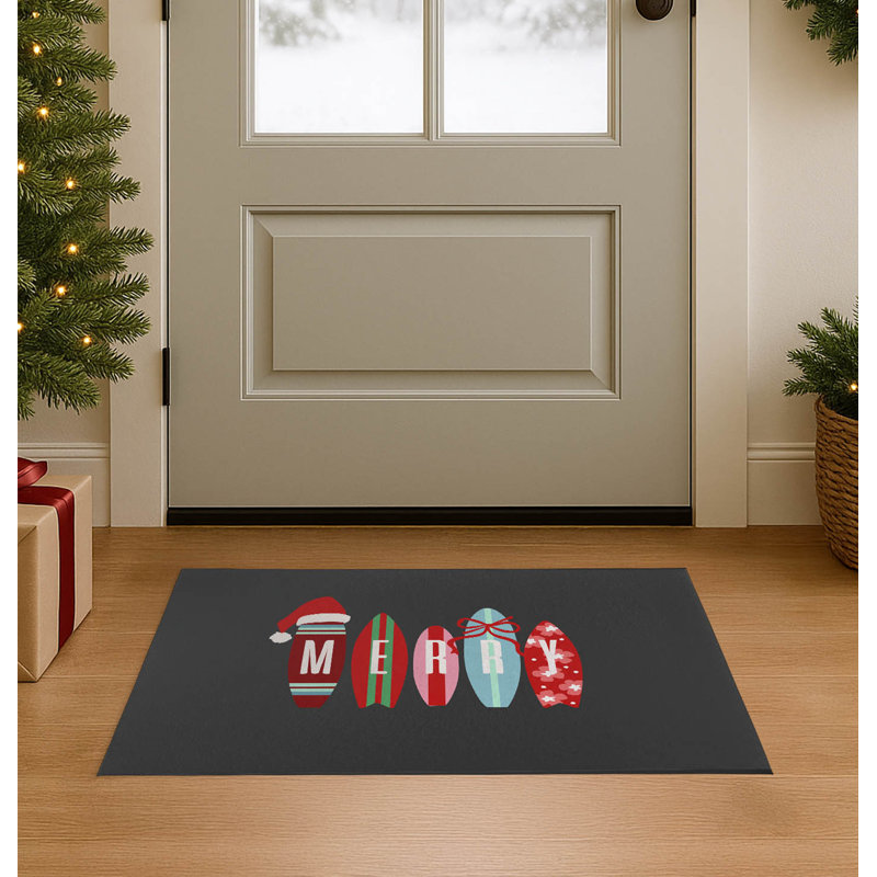 Paillasson d'intérieur Merry Surf, Gris anthracite, L 60 po x L 84 po