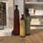 Metal Tall Enameled Bottleneck Floor Decorative Vase with Chevron Pattern