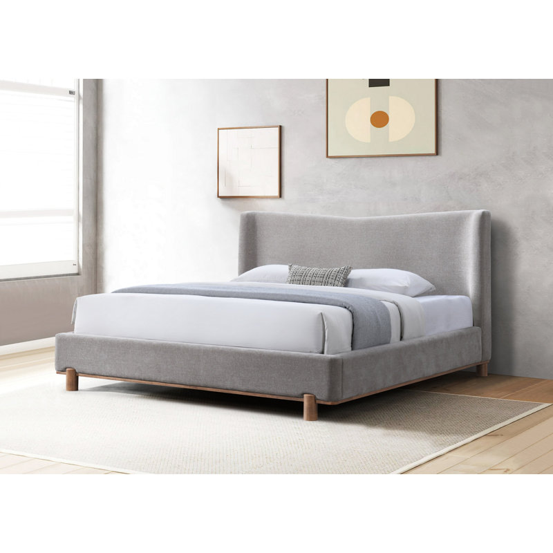 Grand lit en chenille gris Melbourne