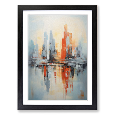 Skyline Abstract No.4 - Single Picture Frame Print on Wood