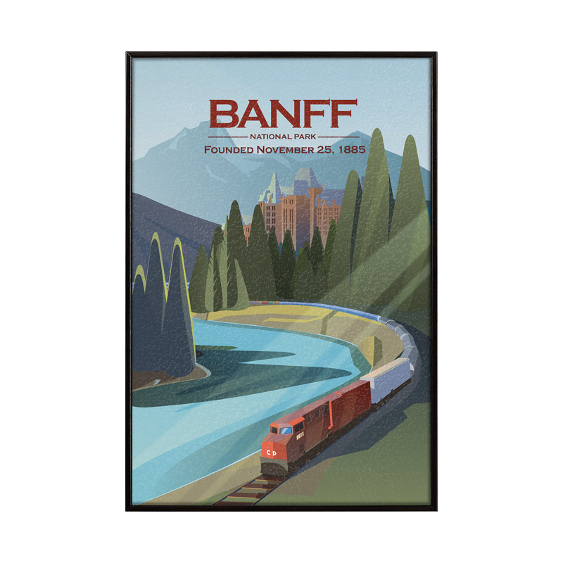 Go Canada par Studio, reproduction d'art encadrée à la main, L 10,5 x l 1,5 x H 15,5, Noir, Sans mat