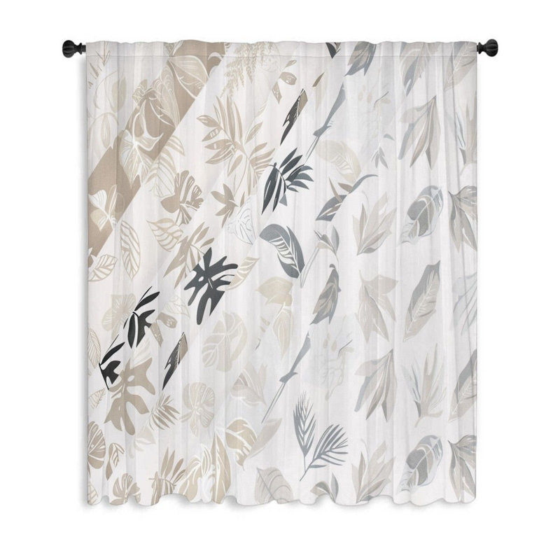 Chikage Sheer Curtain Single Panel, 50" W x 84" L