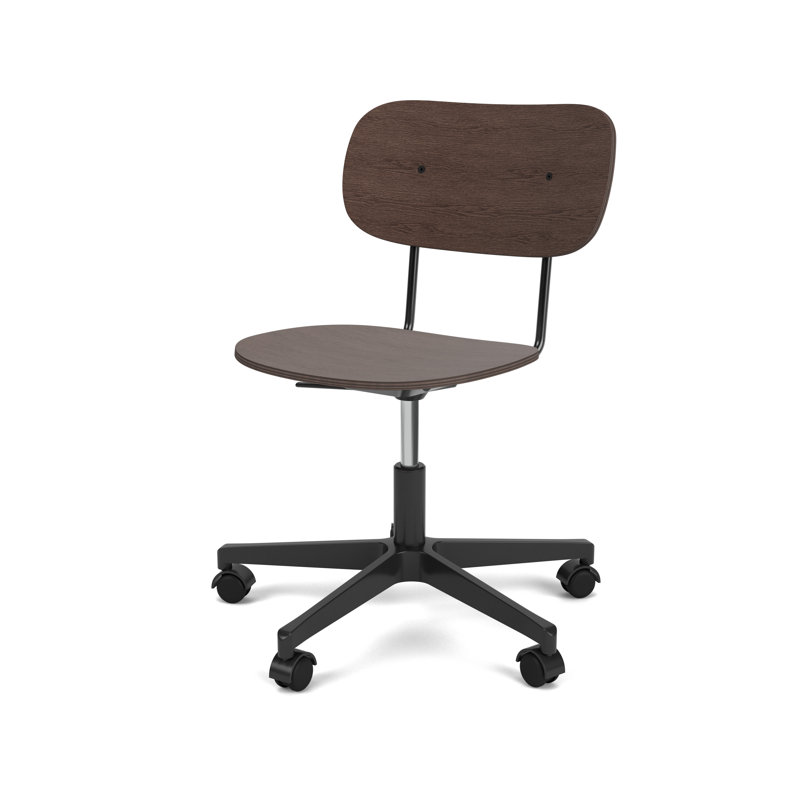 Co Swivel Task Chair, Dark Stained Oak/Black