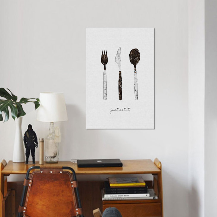 «Just Eat it», impression sur toile, H 18 po x l 12 po x P 1,5 po, Pas de tapis, Toile tendue