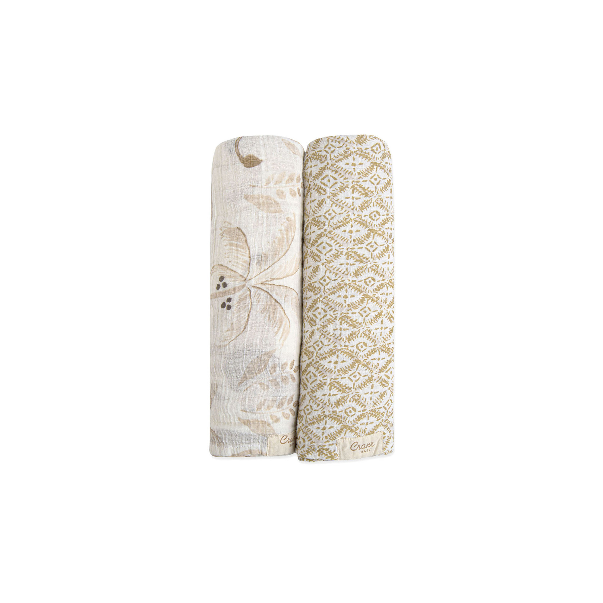 2-Pack 100% Cotton Swaddle, Safari Animal Pattern, Soft and Durable, by Crane Baby