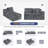 108'' Modular Cloud Sectional Sofa With Modern Style, 2 Pieces For Living Room Bedroom, No Assembly Required(Left Hand Facing, Gray)-80978118-84292130
