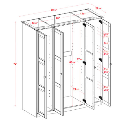 Armoire-penderie 100% bois massif Arieyana