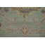 Tapis bleu clair à motif floral Oushak 9 x 12