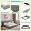 Lit plateforme tapissier avec coutures et soutien solide-290539455