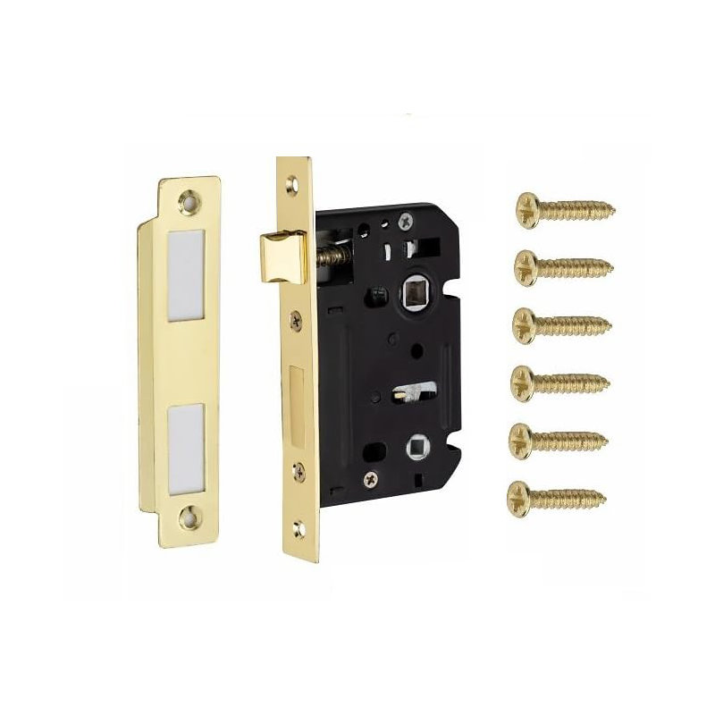  Bolt Through Bathroom Mortise Lock in Matt Black Finish - 64mm