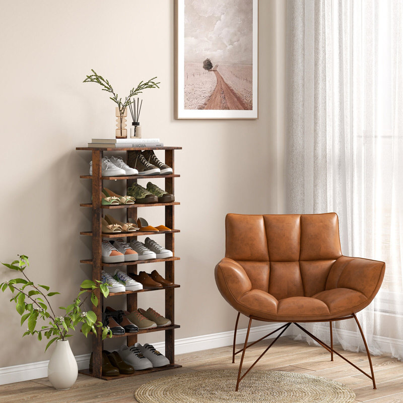 14 Pair Shoe Rack, Brown