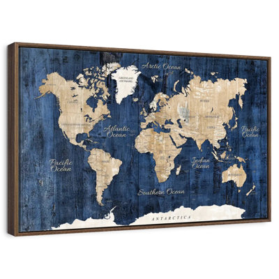 Carte du monde en bois texturé