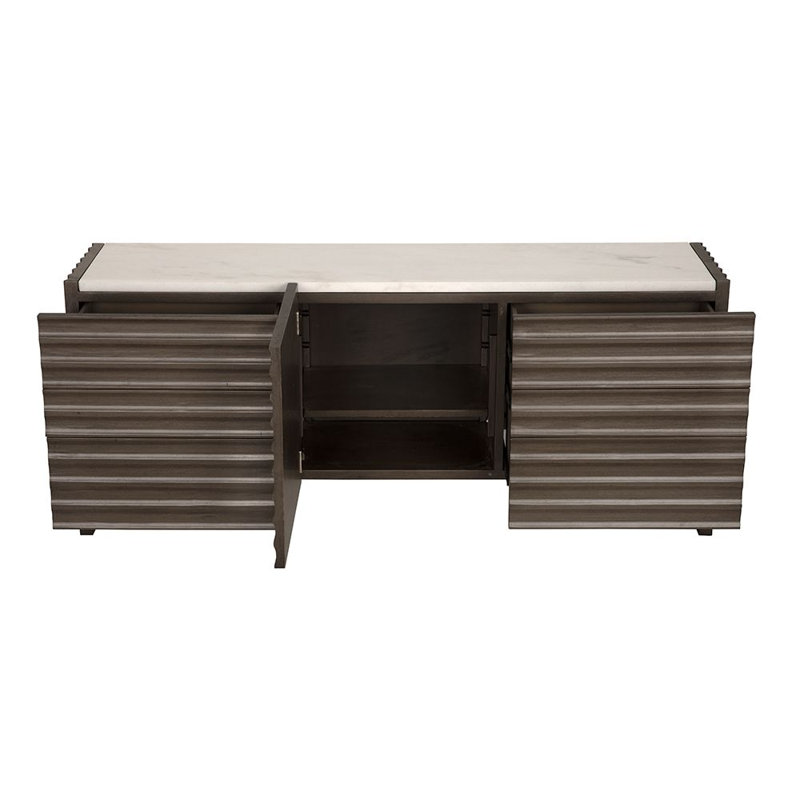 Gauss 72'' W Solid Wood Sideboard, Greige Walnut