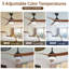 Ventilateur de plafond moderne à 3 pales de 52 po avec lumière et télécommande Whisper, adapté pour un abri intérieur / extérieur, disponible en 3 couleurs-244543-244537