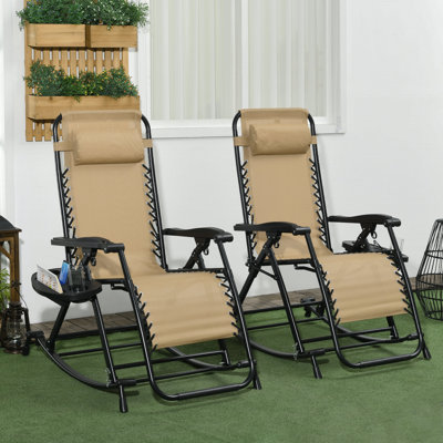 Chaise berçante d'extérieur en métal Mattson