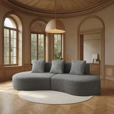 Boneless 108.9"Modern Curved Sectional Sofa, 5-Seater Velvet Couch For Living Spaces